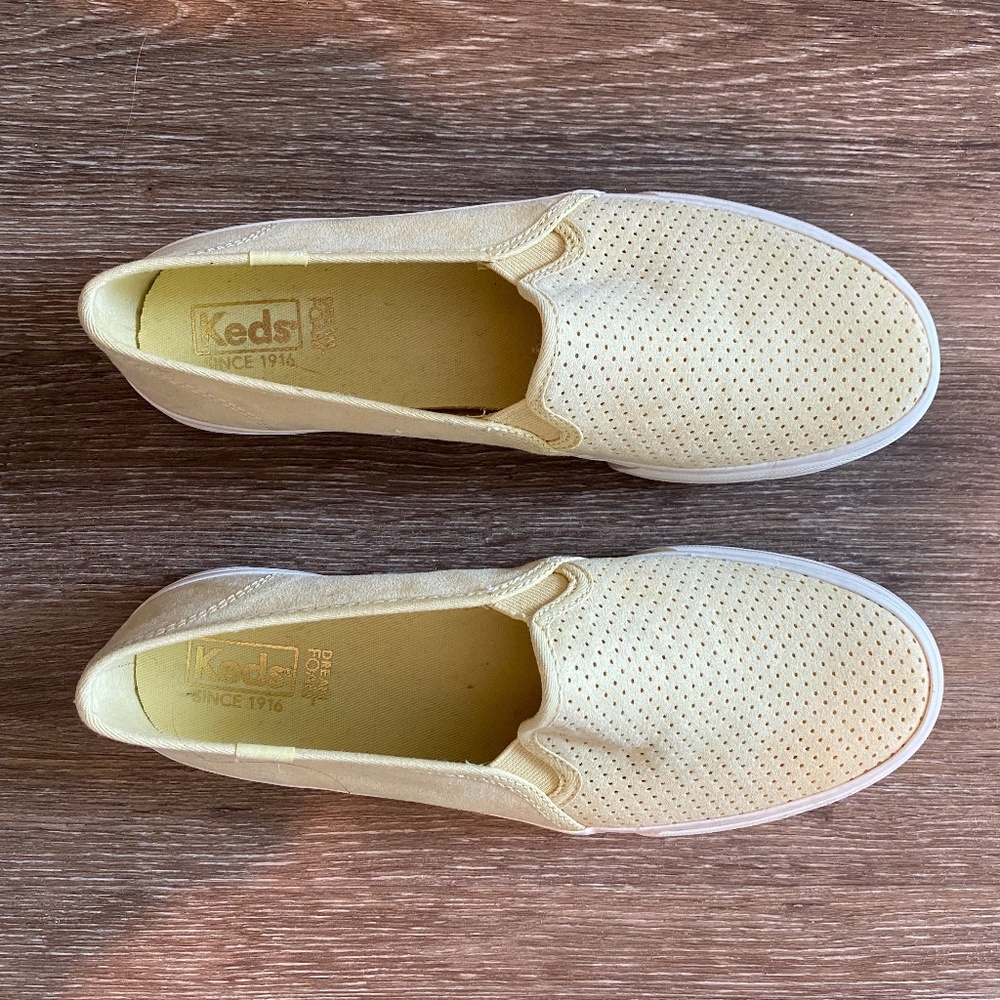 Keds Double Decker Perf Sneaker, Sueded Leather